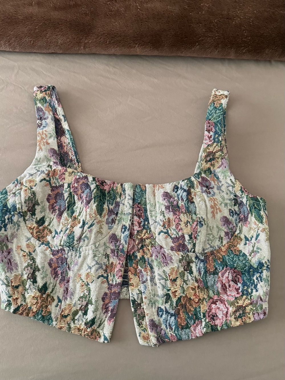 Multi Color floral corset style crop top